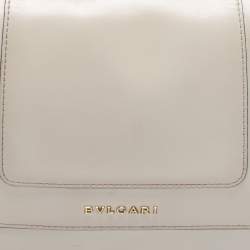 Bvlgari Off White Leather Medium Serpenti Forever Shoulder Bag