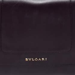 Bvlgari Purple Leather Medium Serpenti Forever Flap Shoulder Bag