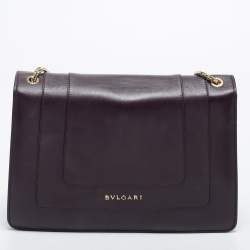 Bvlgari Purple Leather Medium Serpenti Forever Flap Shoulder Bag