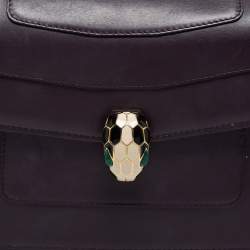 Bvlgari Purple Leather Medium Serpenti Forever Flap Shoulder Bag
