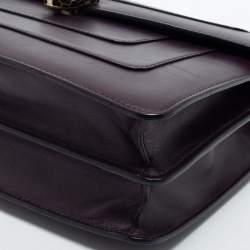 Bvlgari Purple Leather Medium Serpenti Forever Flap Shoulder Bag