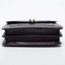 Bvlgari Purple Leather Medium Serpenti Forever Flap Shoulder Bag