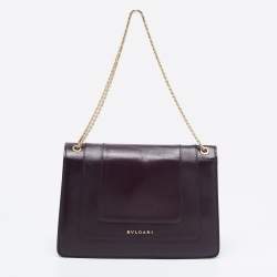 مملوكة مسبقًا Bvlgari Plum Leather Medium Serpenti Forever Shoulder Bag