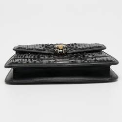 Bvlgari Black Leather and Python Small Serpenti Forever Shoulder Bag