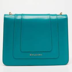 Pre Owned Bvlgari Green/Red Leather Small Serpenti Forever Shoulder Bag