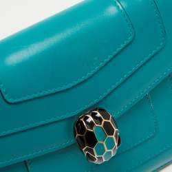 Pre Owned Bvlgari Green/Red Leather Small Serpenti Forever Shoulder Bag