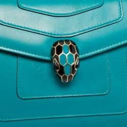 Pre Owned Bvlgari Green/Red Leather Small Serpenti Forever Shoulder Bag