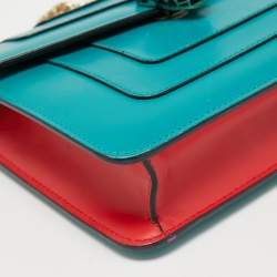 Pre Owned Bvlgari Green/Red Leather Small Serpenti Forever Shoulder Bag