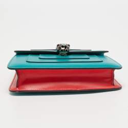 Pre Owned Bvlgari Green/Red Leather Small Serpenti Forever Shoulder Bag