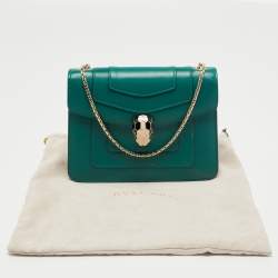 Bvlgari Green Leather Serpenti Forever Shoulder Bag