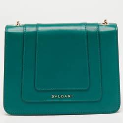 Bvlgari Green Leather Serpenti Forever Shoulder Bag