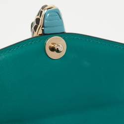 Bvlgari Green Leather Serpenti Forever Shoulder Bag