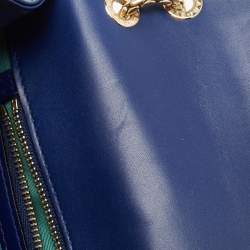 Bvlgari Blue Leather Medium Serpenti Forever Shoulder Bag