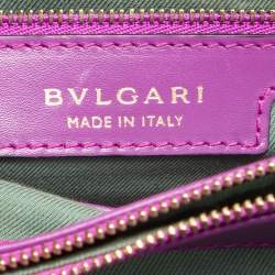 Pre Owned Bvlgari Purple Leather Large Serpenti Forever Shoulder Bag