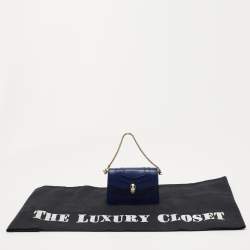 Pre Owned Bvlgari Blue Leather Small Serpenti Forever Shoulder Bag