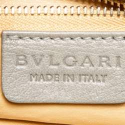 مملوكة مسبقًا Bvlgari Grey Cognac Woven Leather Satchel