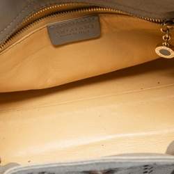 مملوكة مسبقًا Bvlgari Grey Cognac Woven Leather Satchel