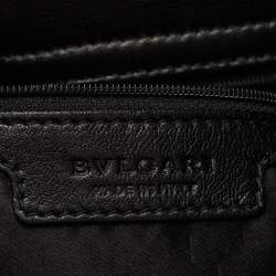 Pre Owned Bvlgari Black Pleated Leather Twistino Tina Shopper Tote