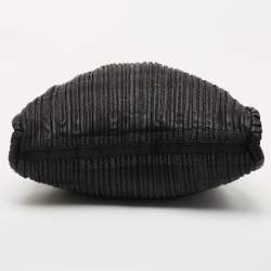 Pre Owned Bvlgari Black Pleated Leather Twistino Tina Shopper Tote