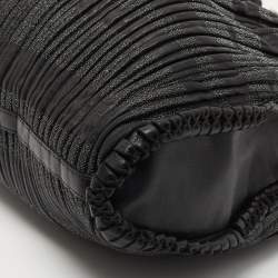 Pre Owned Bvlgari Black Pleated Leather Twistino Tina Shopper Tote