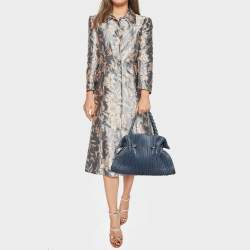 مملوكة مسبقًا حقيبة بلغاري تينا تويستينو جلد نعام بنية فاتحة