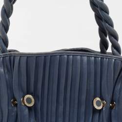 مملوكة مسبقًا حقيبة بلغاري تينا تويستينو جلد نعام بنية فاتحة