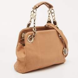 Bvlgari Beige Leather Monete Satchel