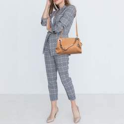 Bvlgari Beige Leather Monete Satchel