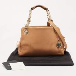 Bvlgari Beige Leather Monete Satchel