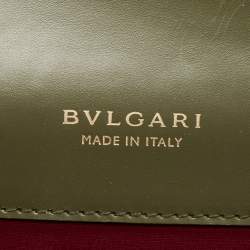 Bvlgari Olive Green Leather Medium Serpenti Forever Flap Shoulder Bag