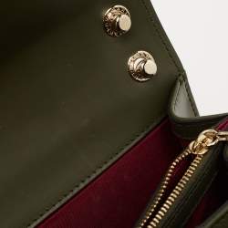 Bvlgari Olive Green Leather Medium Serpenti Forever Flap Shoulder Bag
