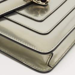 Pre Owned Bvlgari Metallic Patent Leather Serpenti Forever Shoulder Bag