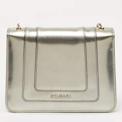 Pre Owned Bvlgari Metallic Patent Leather Serpenti Forever Shoulder Bag