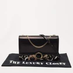 مملوكة مسبقًا Bvlgari Black Leather Fiore Perspicio Shoulder Bag