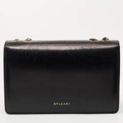 مملوكة مسبقًا Bvlgari Black Leather Fiore Perspicio Shoulder Bag
