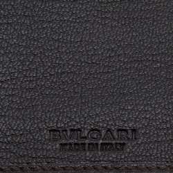 Pre Owned Bvlgari Dark Brown Leather Flap Continental Wallet
