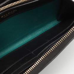 Bvlgari Black Leather Serpenti Forever Zip Around Wallet