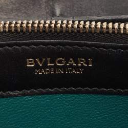Bvlgari Black Leather Serpenti Forever Zip Around Wallet