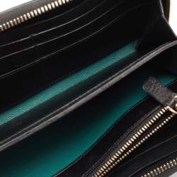 Bvlgari Black Leather Serpenti Forever Zip Around Wallet