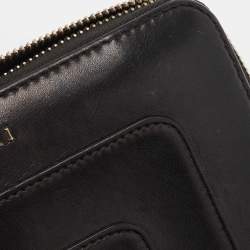 Bvlgari Black Leather Serpenti Forever Zip Around Wallet