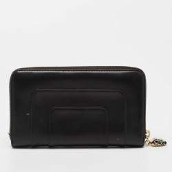 Bvlgari Black Leather Serpenti Forever Zip Around Wallet