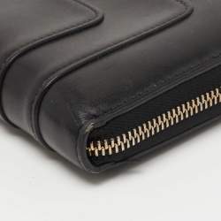 Bvlgari Black Leather Serpenti Forever Zip Around Wallet