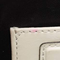 Pre Owned Bvlgari Off White Leather Serpenti Forever Crystal Embellished Shoulder Bag