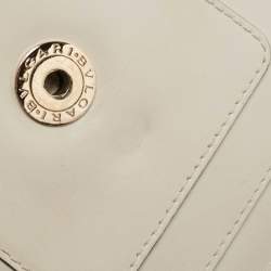 Pre Owned Bvlgari Off White Leather Serpenti Forever Crystal Embellished Shoulder Bag