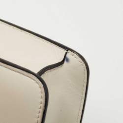 Pre Owned Bvlgari Off White Leather Serpenti Forever Crystal Embellished Shoulder Bag