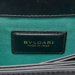 Bvlgari Black Leather and Perspex Medium Flap Crossbody Bag