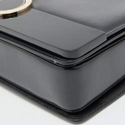 Bvlgari Black Leather and Perspex Medium Flap Crossbody Bag
