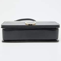 Bvlgari Black Leather and Perspex Medium Flap Crossbody Bag