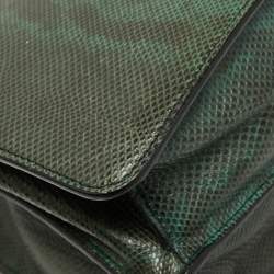 Pre Owned حقيبة كتف بولغاري سيربنتي فوريفر جلد أخضر بقلاب