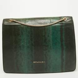 Pre Owned حقيبة كتف بولغاري سيربنتي فوريفر جلد أخضر بقلاب